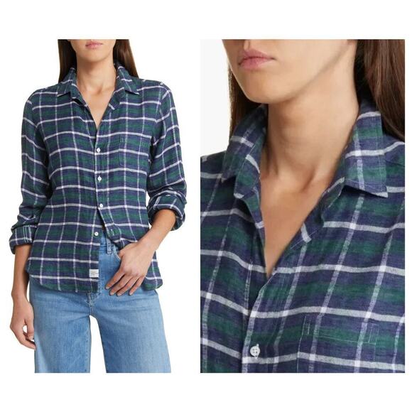 Frank & Eileen Barry Check Tailored Fit Cotton Button-Up Shirt Size Large - Picture 1 of 9